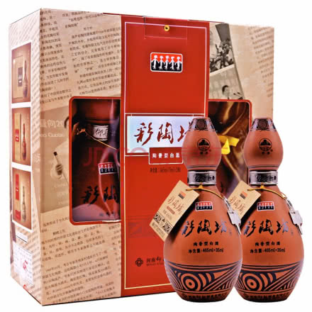 2019年产河南仰韶彩陶坊陶香型白酒礼盒（46度465ml+70度35ml）*2瓶礼盒装