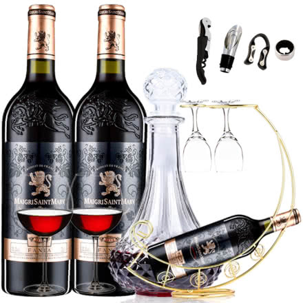 法国（原瓶）进口波尔多法定产区AOC级玛歌庄园法妮亚干红葡萄酒浮雕重型瓶750ml*2