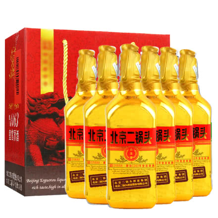 46°永丰牌小方瓶金瓶 北京二锅头 清香型白酒 500ml*6瓶 整箱装