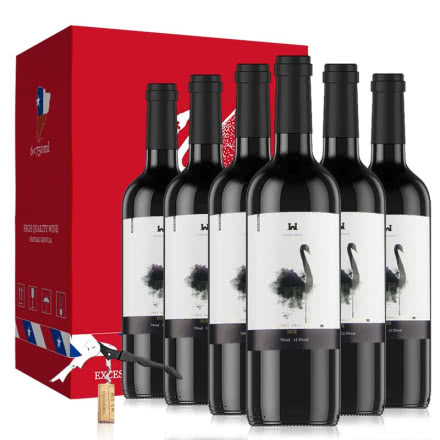 智利原酒进口红酒 黑天鹅干红葡萄酒整箱礼盒装750mL*6瓶