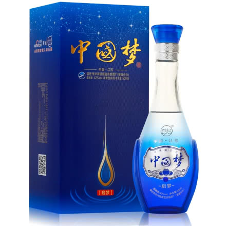42° 乾御海蓝之梦 中国梦酒（启梦 ）洋河镇 浓香型白酒 500ml*1 瓶