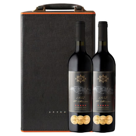 澳大利亚圣梦珊西拉1857红酒葡萄酒750ML*2支礼盒装