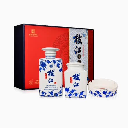 【酒仙大清仓】52°枝江青花韵（2019年）礼盒1000ml+茶叶罐+烟灰缸