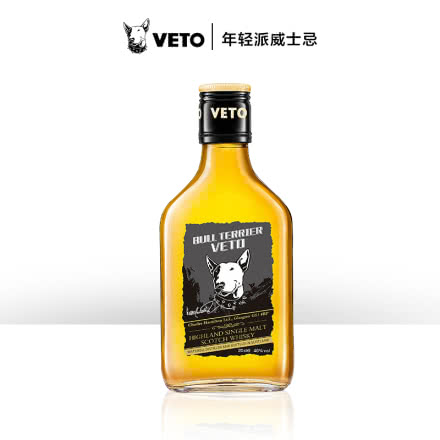 牛头梗 VETO单一麦芽威士忌酒200ml苏格兰高地原瓶进口小瓶装洋酒