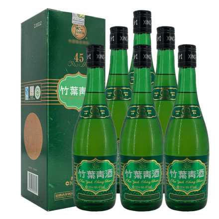 老酒 竹叶青酒45度 盒装 2011年 475ml x6瓶