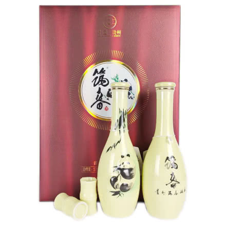 贵州53度筑春酒酱香型复古国宝熊猫图案 250mlx2瓶 （2020年）