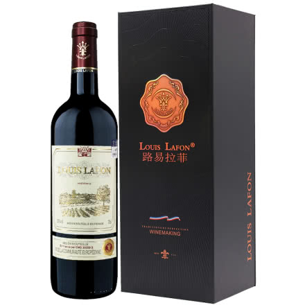 红酒路易拉菲干红葡萄酒750ml单支礼盒装法国原瓶原装进口