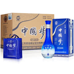 52°洋河镇中国梦生态蓝浓香型白酒500ml*6瓶装（送3个礼品袋）