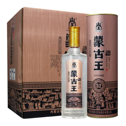 蒙古王52度金桶500ml*6瓶整箱浓香型内蒙古草原特产白酒