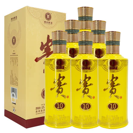53度 贵州贵酒 贵（10） 酱香型（原贵阳酒厂) 500mlx6瓶