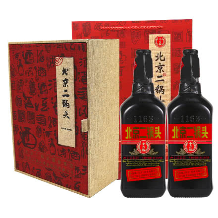 永丰牌北京二锅头清香型纯粮酒（出口型小方瓶）黑方42度（豪华礼盒装）500ml*2瓶