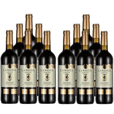 【买一箱送一箱】朗格巴顿金牌法国进口红酒14度干红葡萄酒750ml*6瓶算送的一共得12支