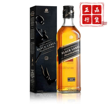 40°英国（Johnnie Walker）尊尼获加黑牌黑方威士忌进口洋酒375ml