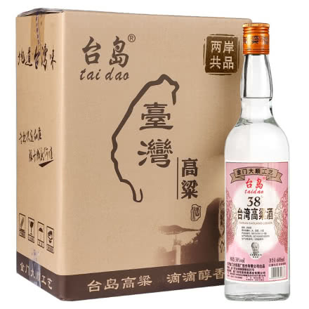 台湾高粱酒38度600ml【6瓶整箱】台岛金门浓香型 粮食酒 低度白酒