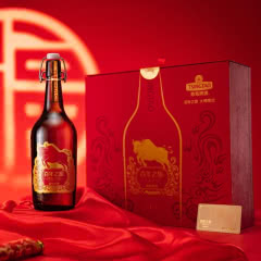 青岛啤酒（Tsingtao）百年之旅大师 815ml 牛年生肖礼盒套装 限定款