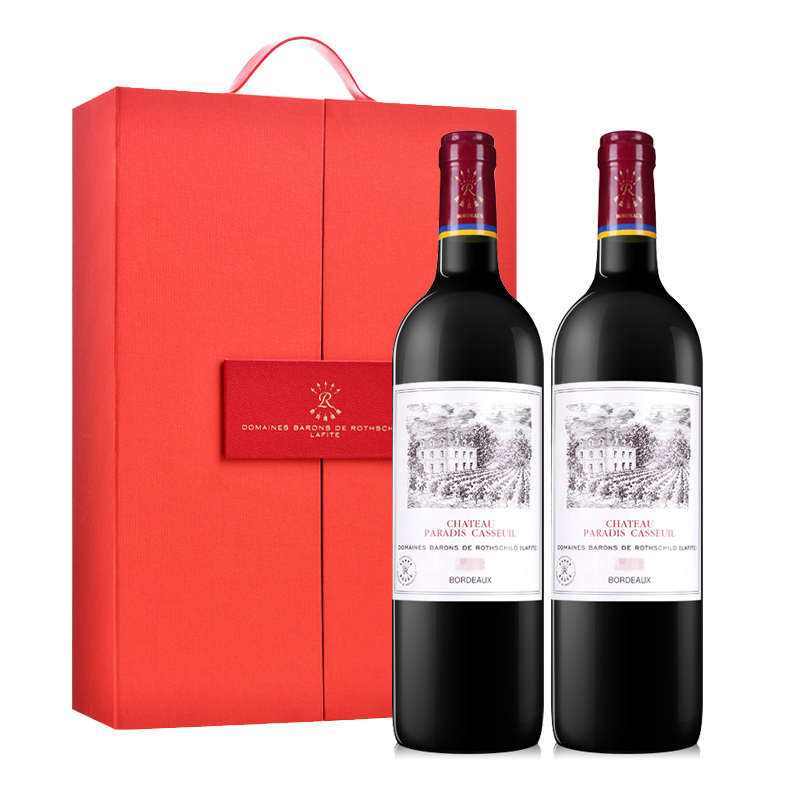 法国拉菲罗斯柴尔德凯萨古堡干红葡萄酒750ml双支礼盒套装（内含酒刀）