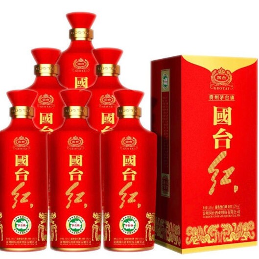 53°贵州国台酒 国台红 酱香型500ml*6瓶装