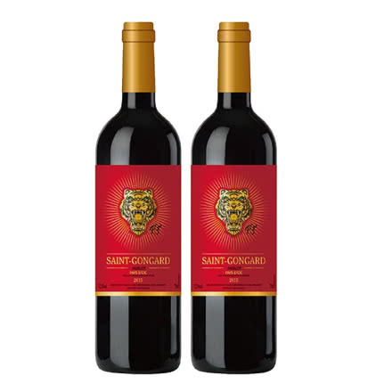 法国圣宫达西拉干红葡萄酒750ml*2瓶礼袋装