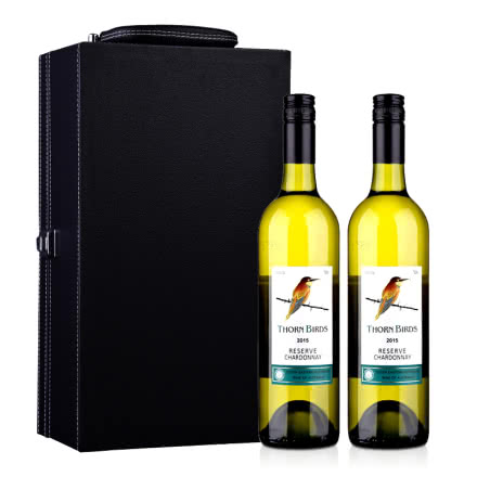 澳大利亚朗翡洛荆棘鸟莎当妮干白葡萄酒750ml*2+黑色双支皮盒