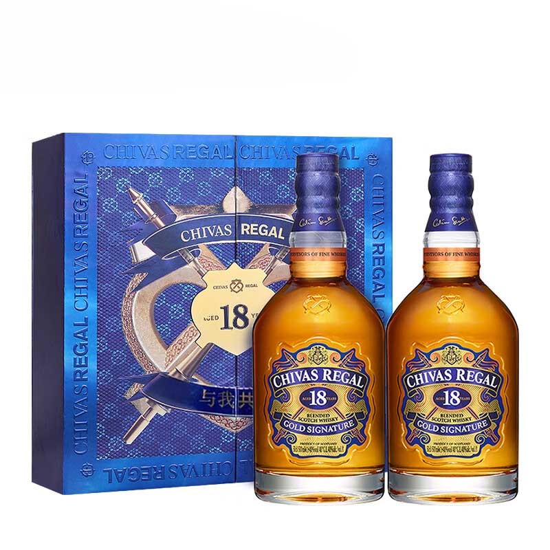 芝华士（Chivas）18年 苏格兰 调和型 威士忌 洋酒 500ml*2礼盒