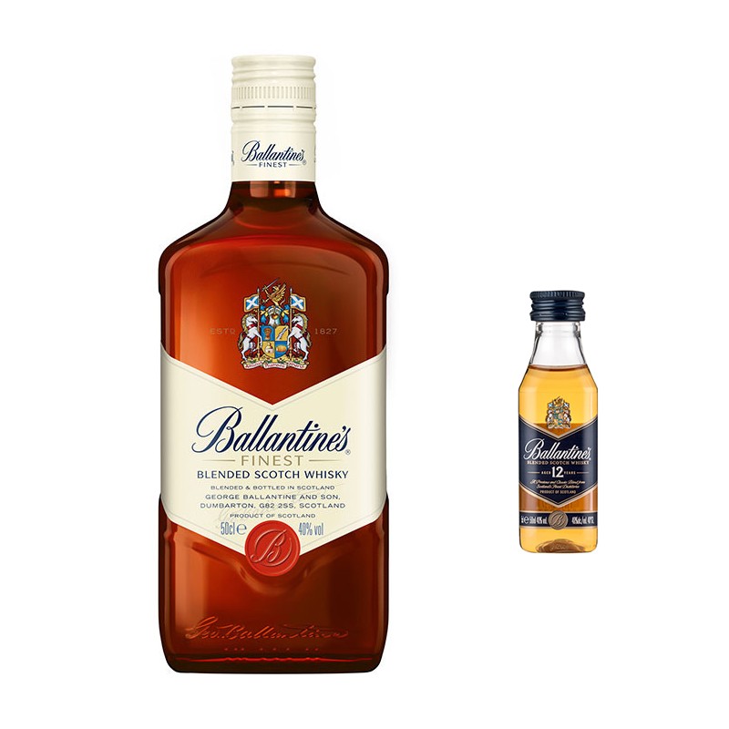 百龄坛（Ballantine’s）特醇 苏格兰调和型威士忌洋酒500ml【送12年小酒版】