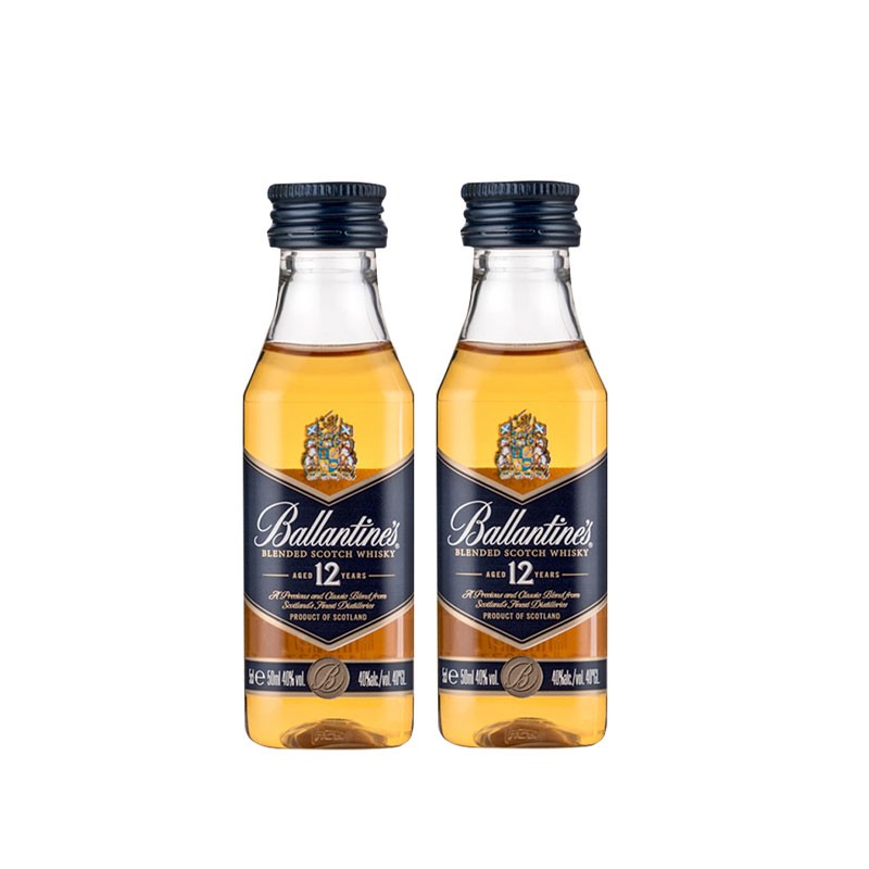 百龄坛（Ballantine’s）苏格兰进口洋酒调配型威士忌 百龄坛12年小酒50ml*2