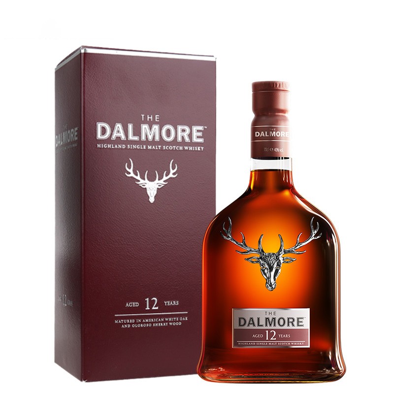 大摩（Dalmore） 达尔摩12年 苏格兰单一麦芽威士忌 700ml 礼盒装 原装进口洋