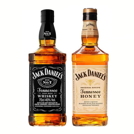 杰克丹尼【黑标、蜂蜜】组合装700ml 调配型威士忌 原装进口洋酒  2瓶组合