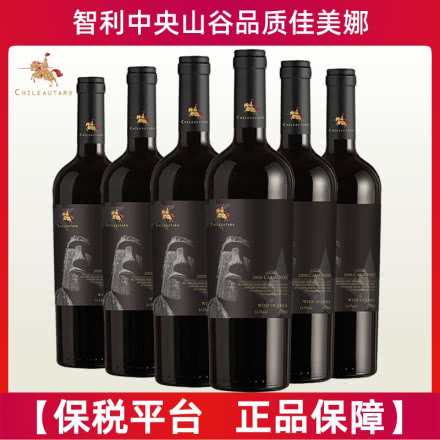 【高档礼盒装】智利进口红酒中央山谷产区石人珍藏14.3度干红葡萄酒750mlx6