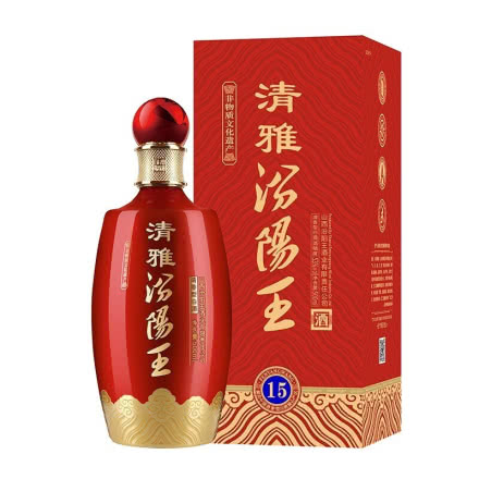 山西汾阳王 53度清雅15 清香型白酒 500ml单瓶礼盒装