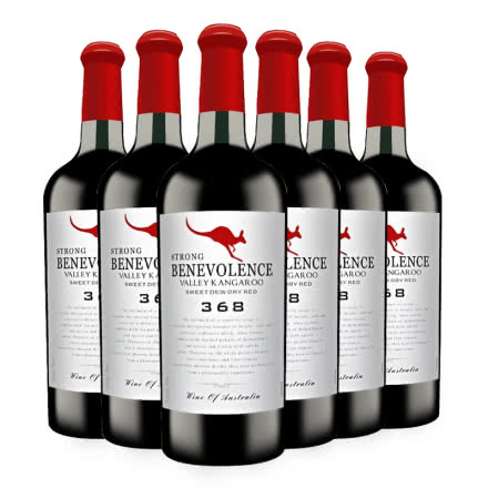 澳大利亚进口红酒 澳洲袋鼠干红葡萄酒750ml*6瓶整箱