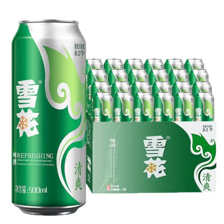 雪花（SNOW）啤酒 经典清爽 500mL 24罐 整箱装 聚会喜宴自饮送礼佳品